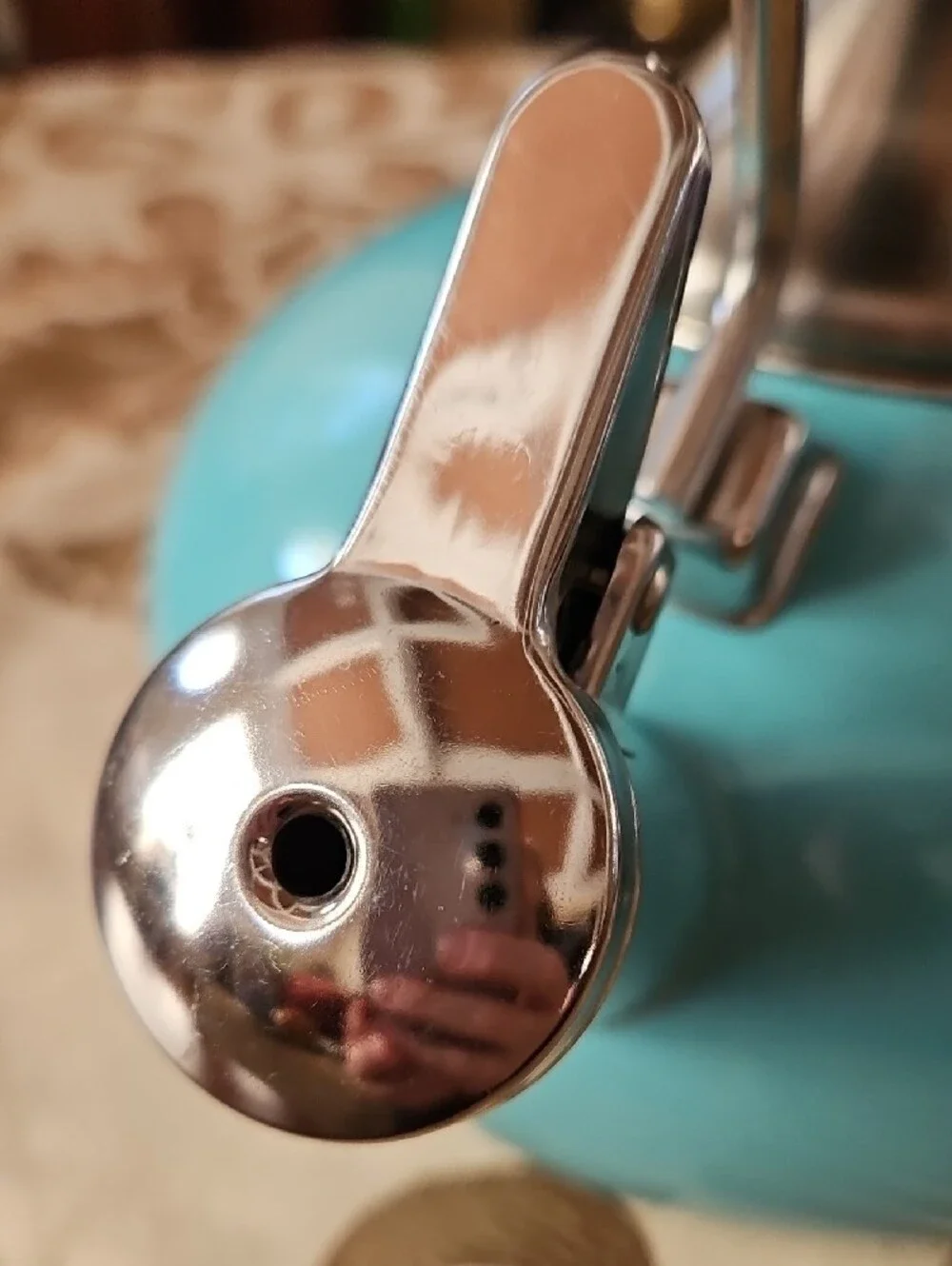 Chantal Anniversary Series Retro Whistling Tea Kettle Pastel Aqua Blue NWOT